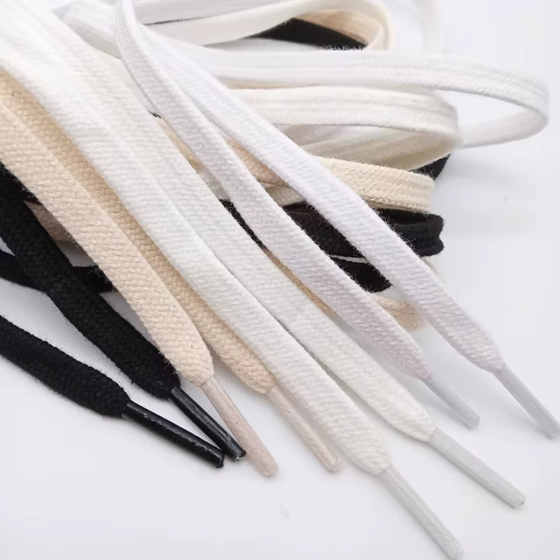 1 Paire de Lacets Plats en Coton de Haute Qualité pour Baskets et Chaussures en Toile