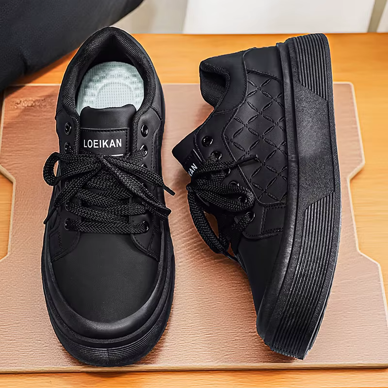 Chaussures de skate à plateforme épaisse pour hommes | Tissu matelassé
