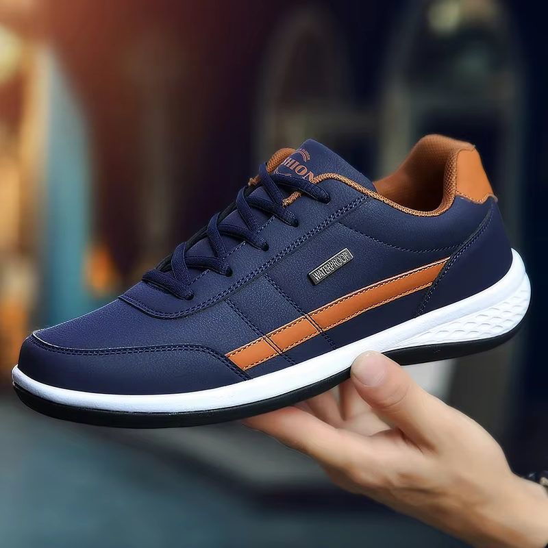 Cuir hommes chaussures baskets tendance