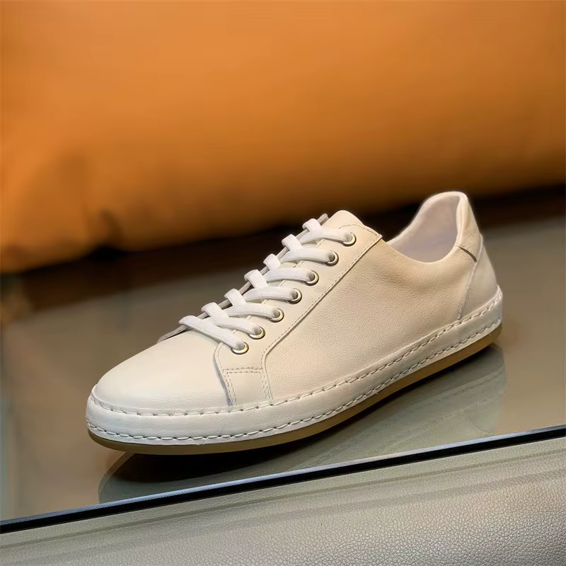 Collection classique européenne 2025 Premium Vintage baskets en cuir véritable chaussures pour hommes décontractées d'affaires