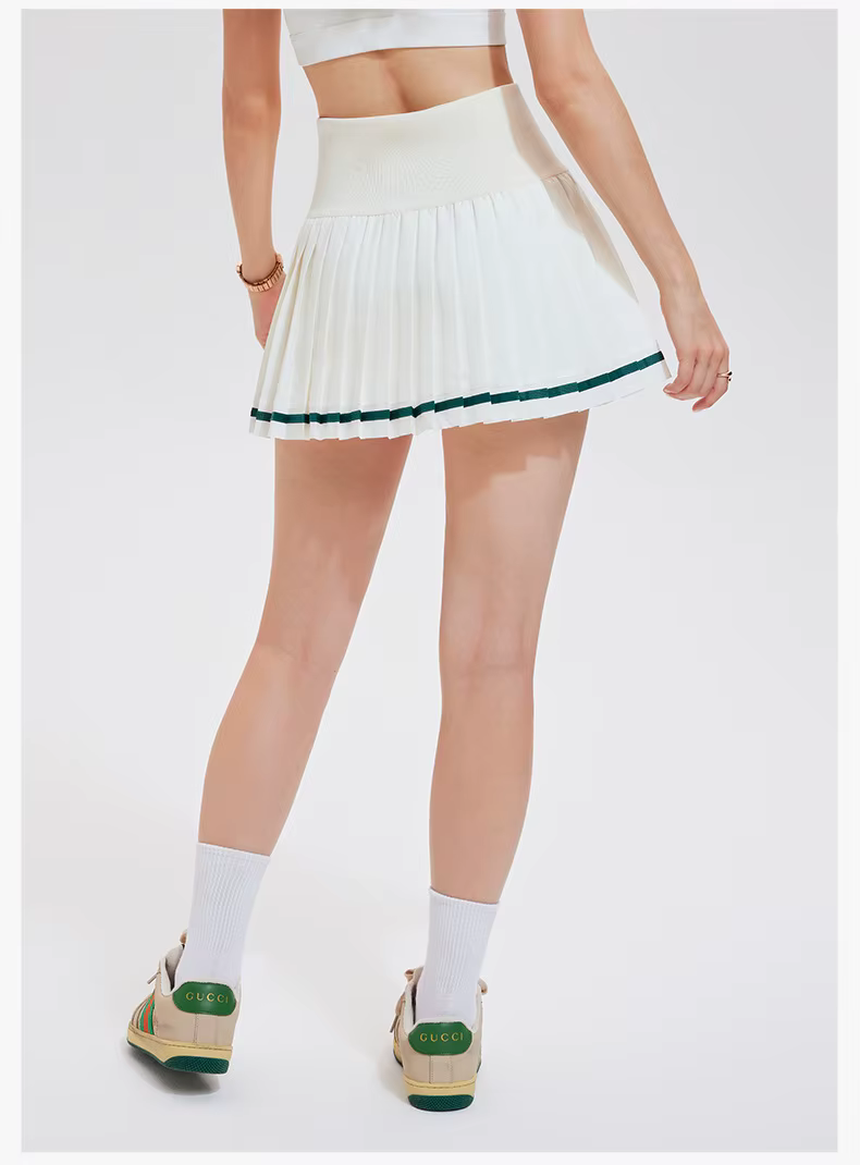 Jupe de sport pour femme, plissée, mi-longue, séchage rapide, avec doublure, idéale pour le tennis, le fitness, le yoga et le badminton