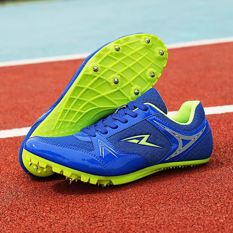 Chaussures de course sur piste bleues pour hommes et femmes