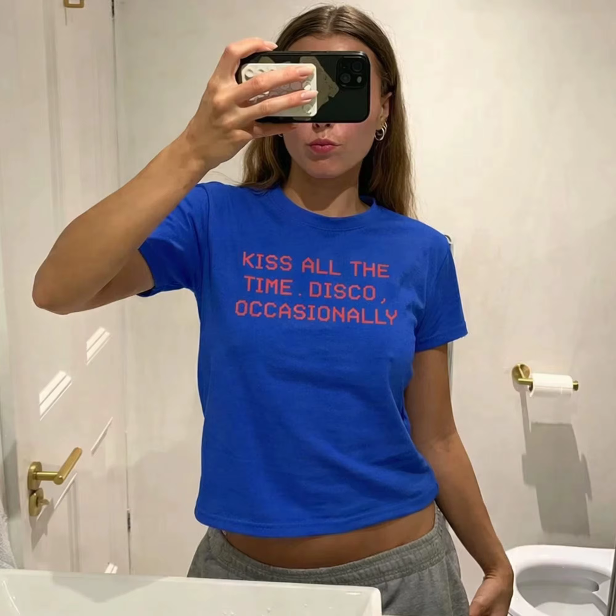 T-shirt imprimé style Harry Styles Album Kiss All Time Disco pour femme, en coton, nouveau, coupe oversize, streetwear