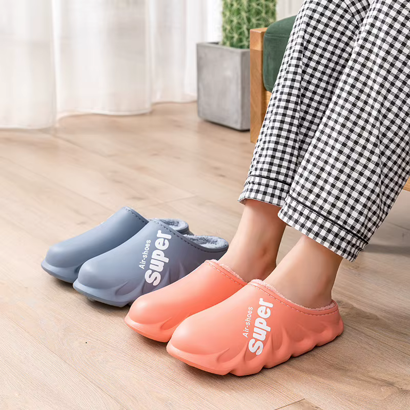 Kidmi hiver fourrure chaussures pour hommes classique extérieur imperméable moelleux pantoufles pour femmes mode peluche maison chaussure avec pantoufle rembourrée