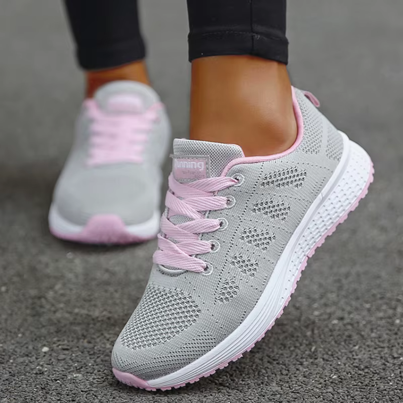 Baskets femme 2024 nouvelle mode respirant couleur unie marche