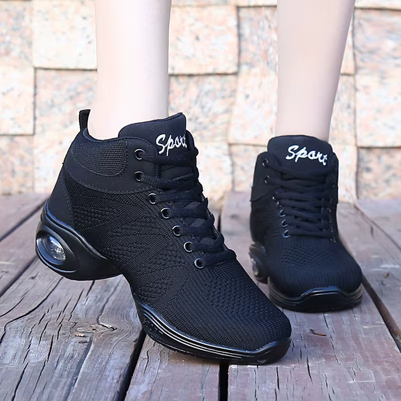 Baskets de danse sportives noires pour femmes