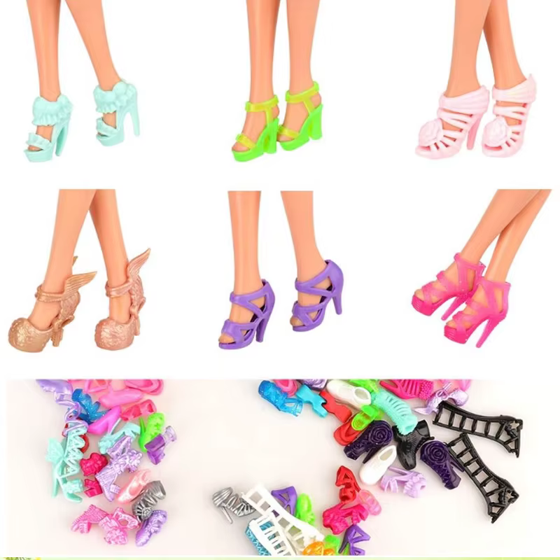 Chaussures pour poupées Barbiess pour filles, talons hauts, chaussures plates, bottes et plus de jouets, design de mode, 11.5 en effet, 30cm, 50 paires, 1/6