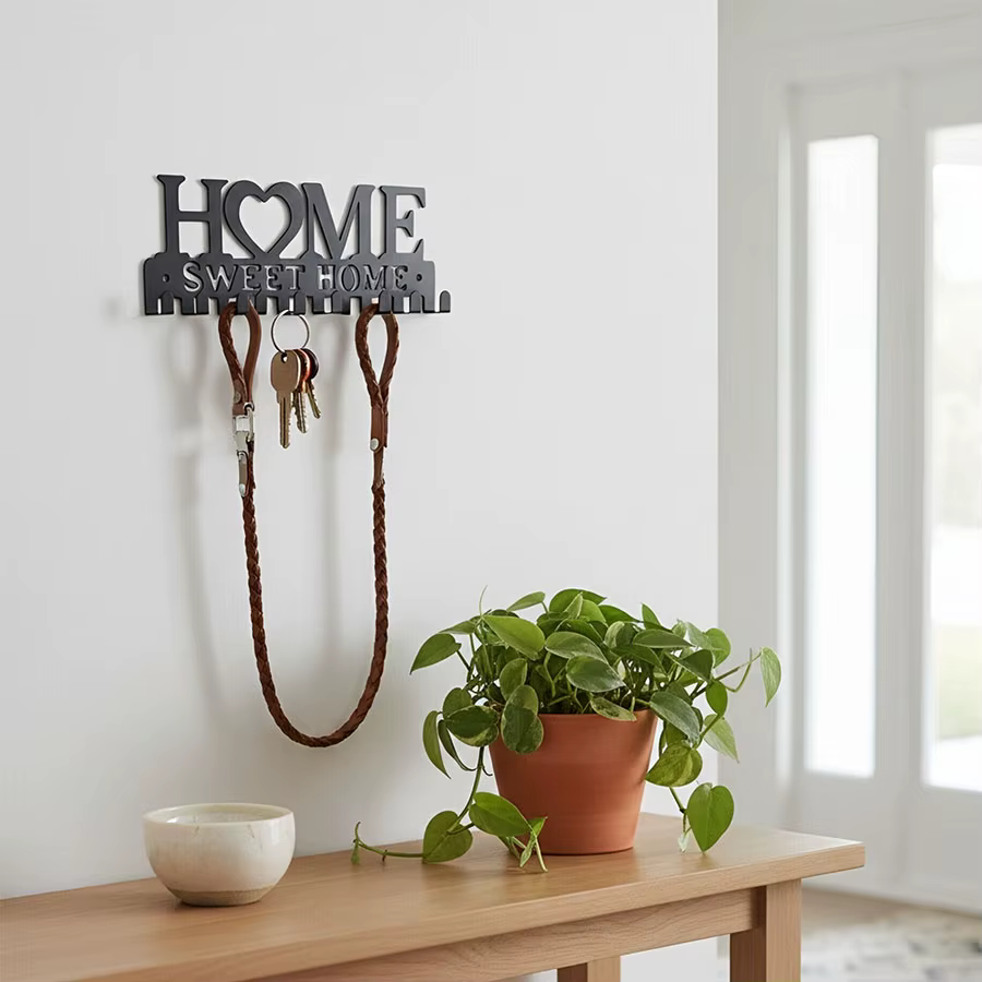 Porte-clés mural décoratif pour la maison, support de rangement artistique, patère pour manteaux, entrée