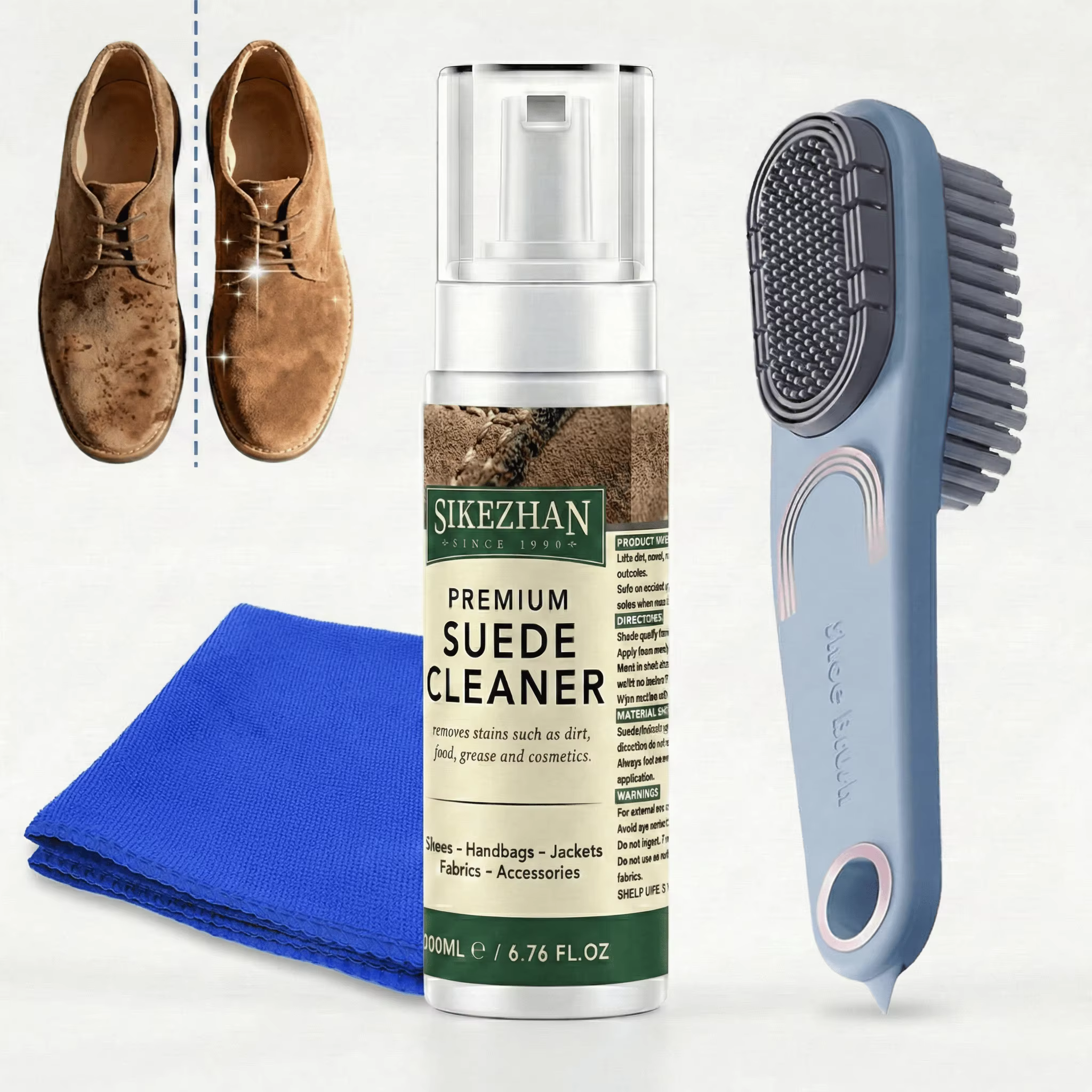 Kit de Nettoyage pour Chaussures en Daim et Nubuck – Mousse Nettoyante