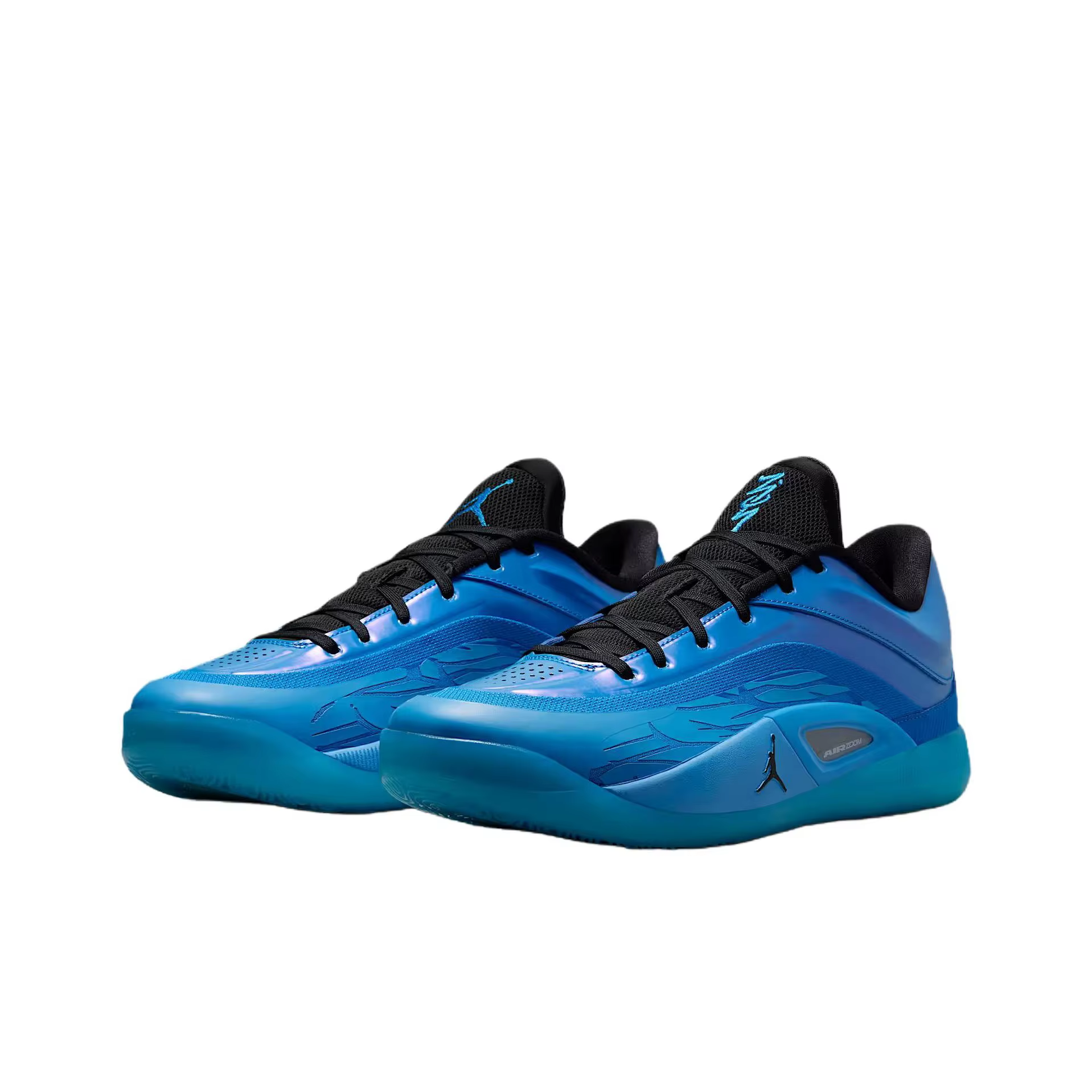 POIZON Jordan Zion 4 Chaussures de basket-ball basses résistantes à l'abrasion unisexe bleu noir FD0591-400