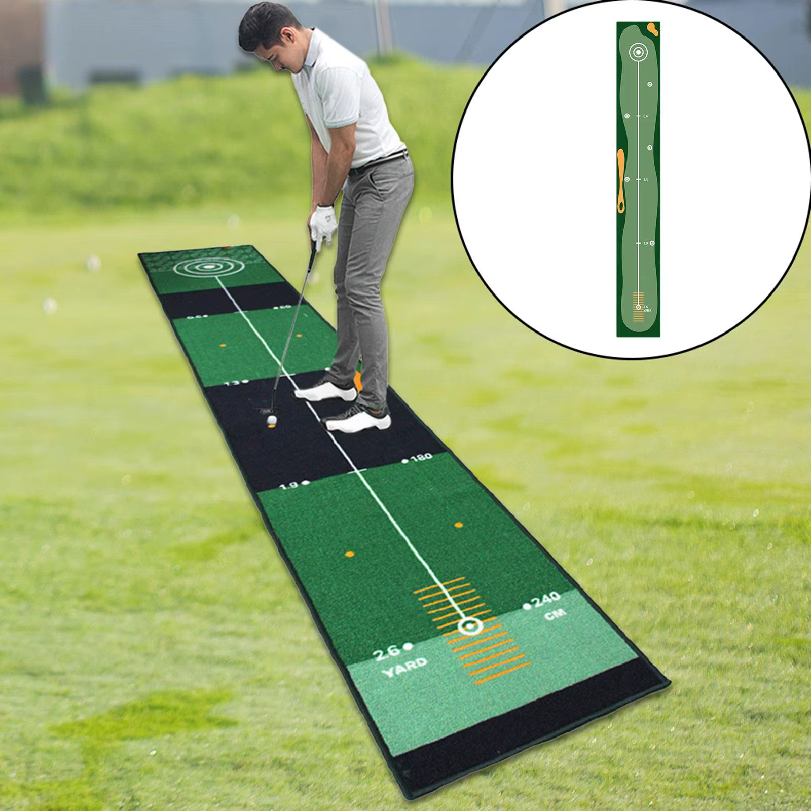 Tapis de frappe de Golf en salle, vert, équipement d'aide à l'entraînement pour la pratique du Golf, pour la maison, l'extérieur, l'arrière-cour