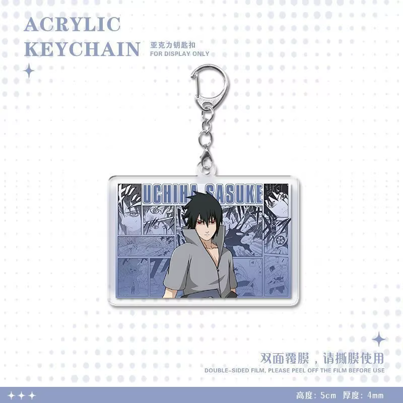 Porte-clés en acrylique Naruto Uzumaki, Sasuke Uchiha, Kakashi Hatake, accessoire d'anime, pendentif de sac à dos bidimensionnel de dessin animé