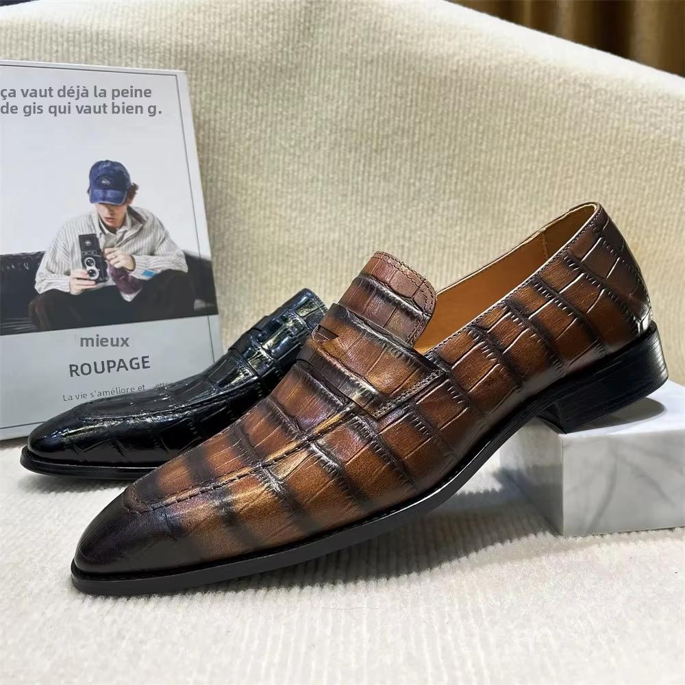 Mocassins pointus italiens respirants pour hommes