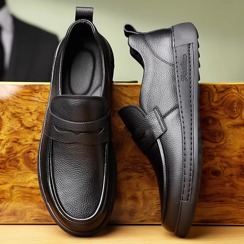 Mocassins en cuir véritable pour hommes