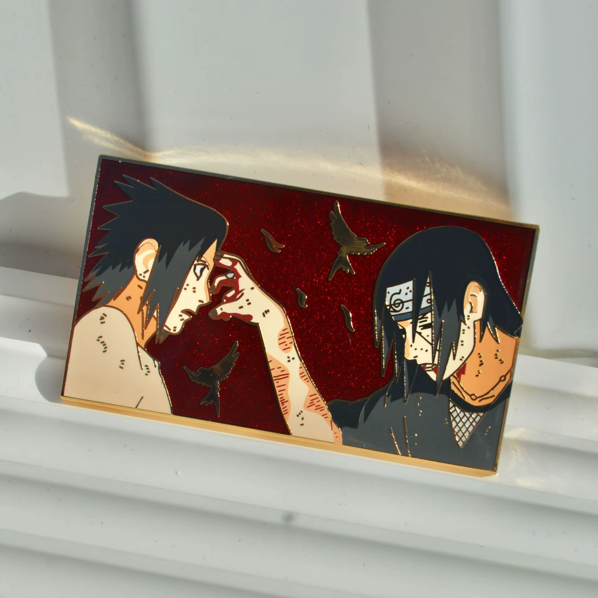 Naruto Itachi Uchiha AndvSasuke épingles en émail broche sac à dos chapeau sac col revers Badge hommes femmes mode bijoux Collection cadeau