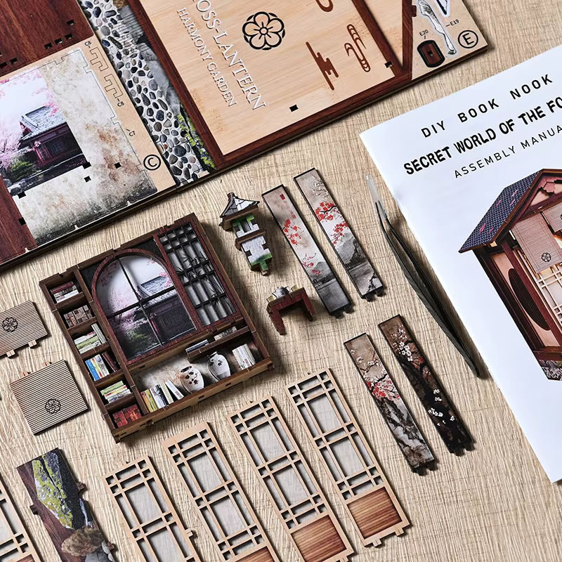 Kit de maison de poupée miniature de style japonais à construire soi-même, modèle en bois avec décorations mignonnes, idéal pour les passionnés de maisons de poupées