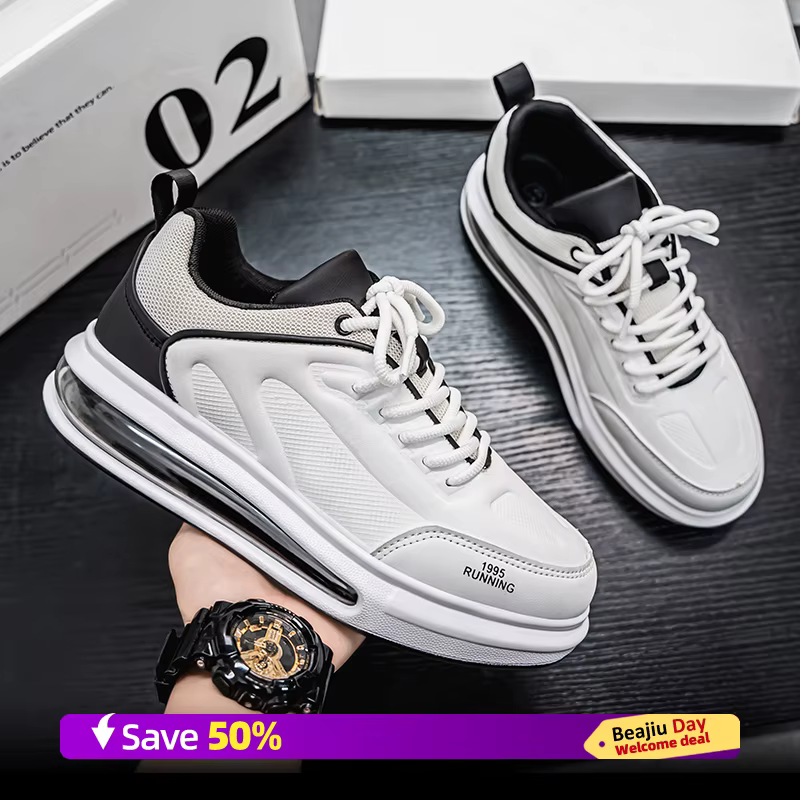 Coussin d'air hommes chaussures de course de sport décontracté respirant léger femmes confortable athlétique antidérapant marche baskets ﻿