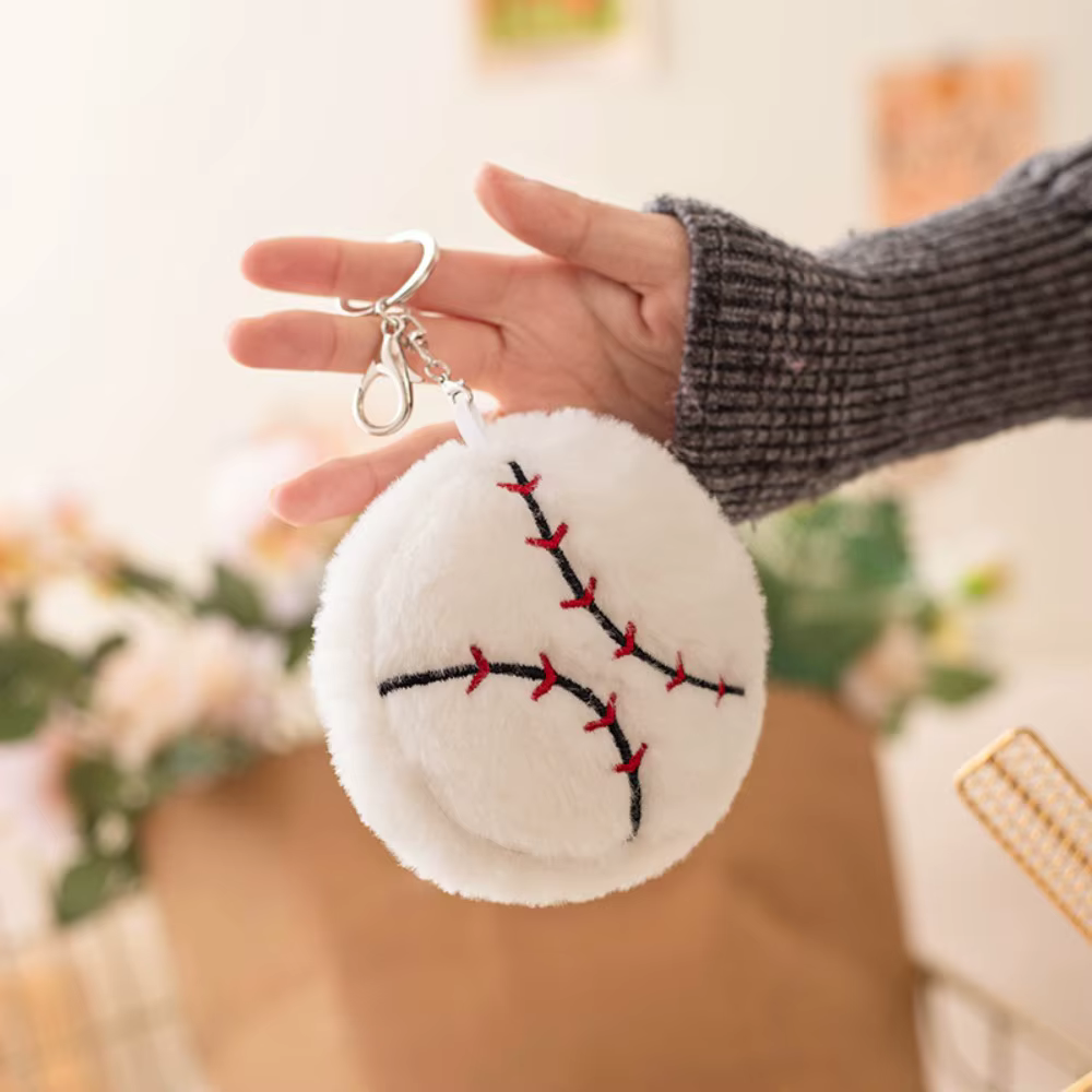 Porte-clés de basket-ball, Baseball, Football, volley-ball, Football, peluche douce, Simulation de Football