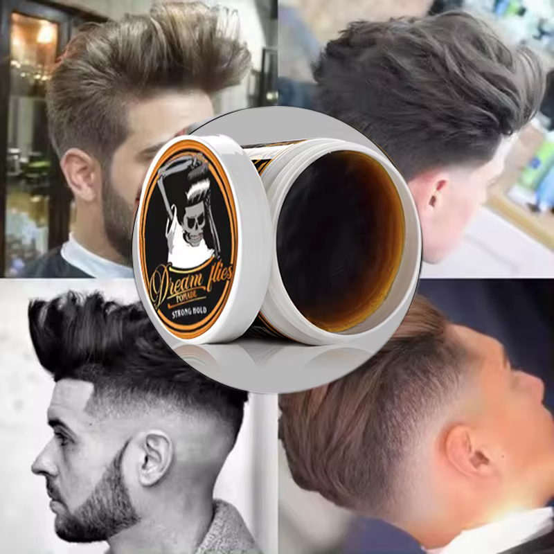 Pommade à cheveux de style vintage pour hommes – Forte tenue toute la journée, look classique brillant et lisse au dos, à base d'eau, non gras