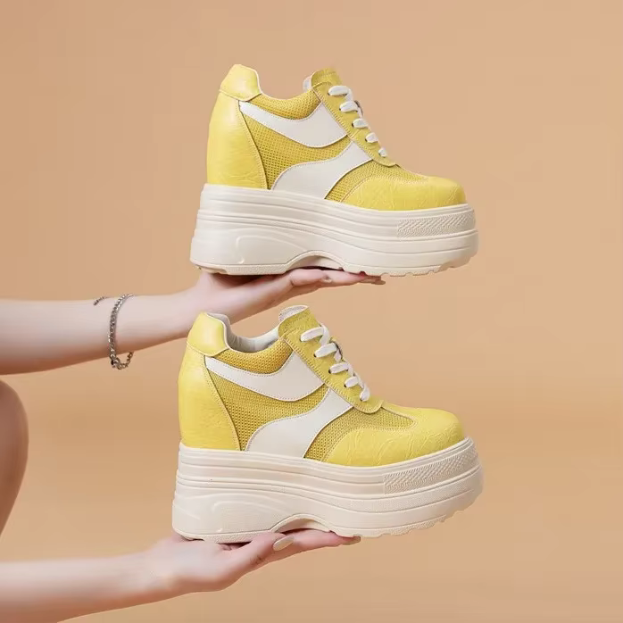 Baskets montantes en cuir blanc pour femme