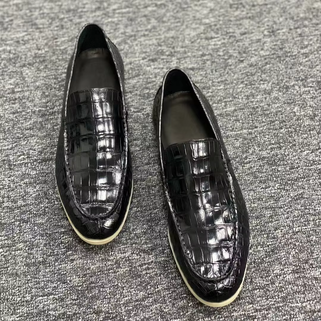 Nouvelles chaussures décontractées en peau de crocodile pour hommes 2026
