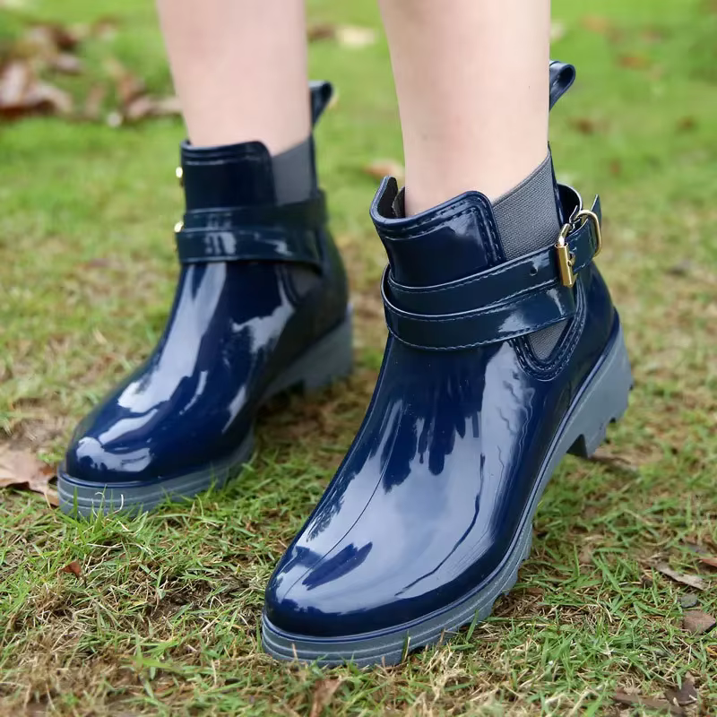 Bottes de pluie en cuir Pu pour femmes