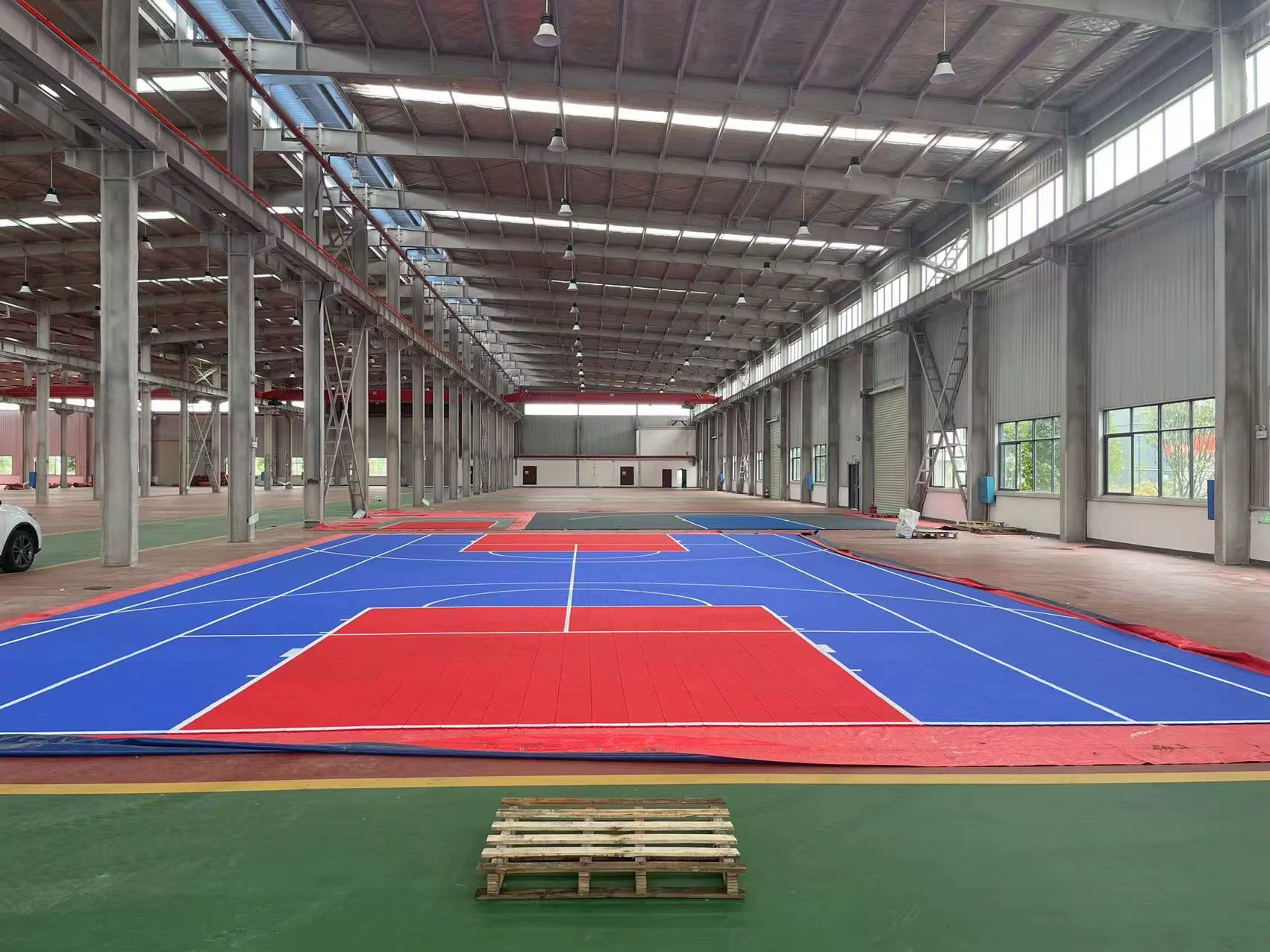 Plancher de terrain de basket-ball et de terrain de Pickleball, carrelage de Sport de plein air imbriqué