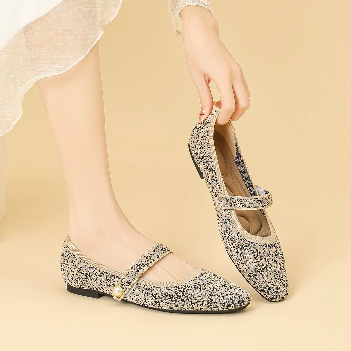 Chaussures plates tricotées pour femmes