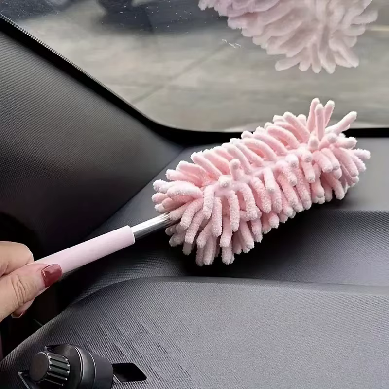 Mini brosse de plumeau de voiture, outil d'époussetage extensible et pliable en microfibre pour le nettoyage intérieur de la maison et de l'automobile, matériau en Fiber de Polyester