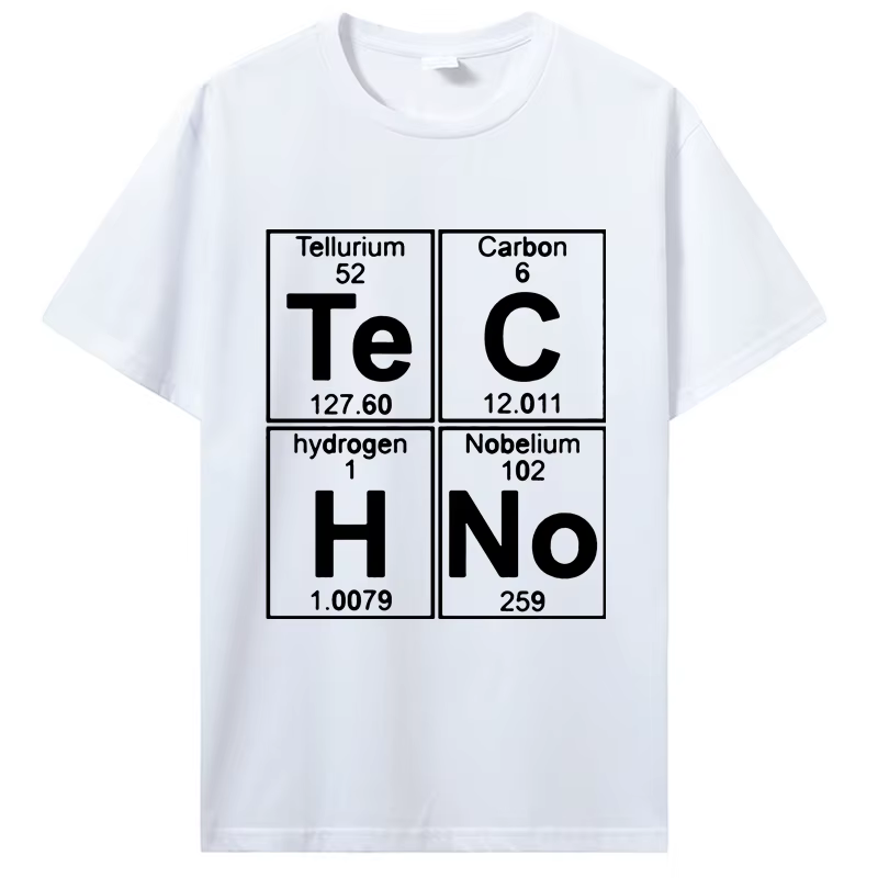 T-shirt humoristique Techno Tableau Périodique pour Hommes 100% Coton