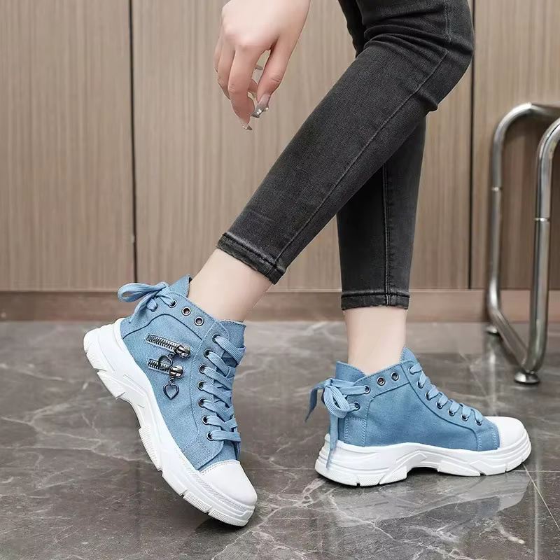 Tailles 35-44 chaussures de créateur de luxe pour femmes mode rétro bleu clair Denim haut