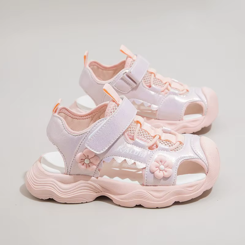 Sandales d'aventure recyclées pour petites filles 2026 – Nouvelles chaussures de plage épaisses pour enfants