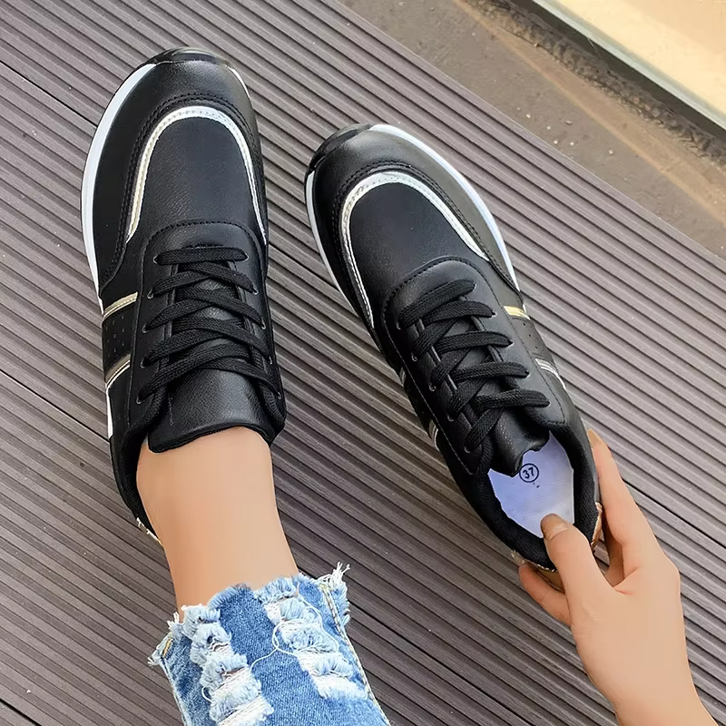 Baskets à Semelles Compensées Blanches Antidérapantes pour Femme