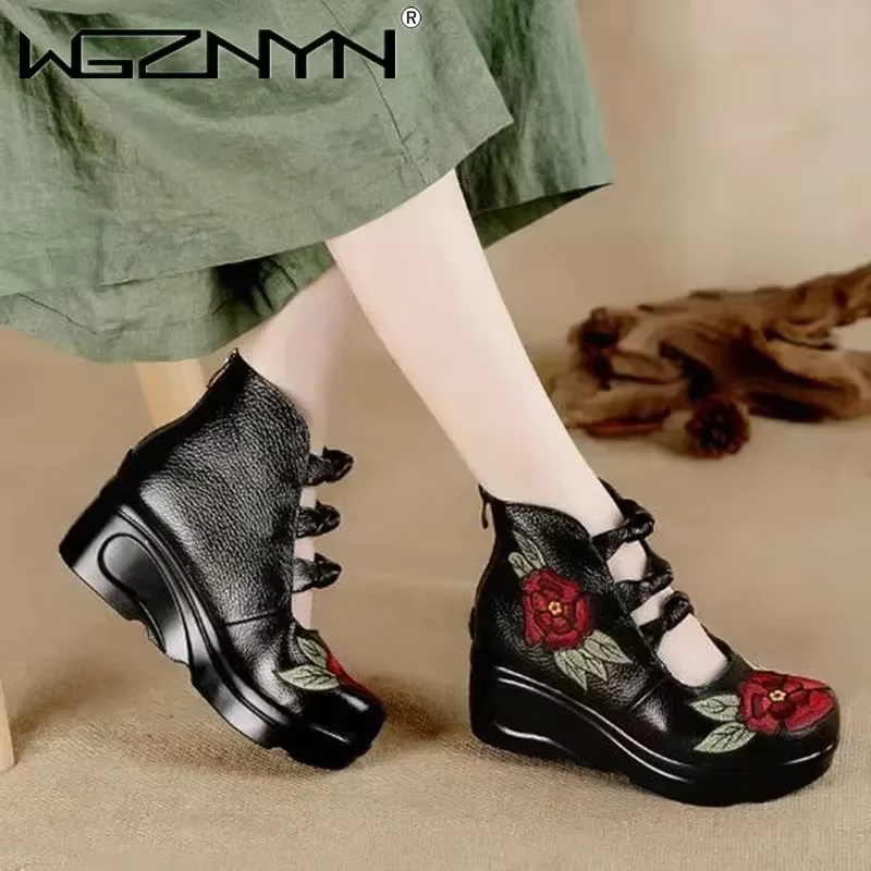 Chaussures simples de luxe en cuir véritable pour femmes