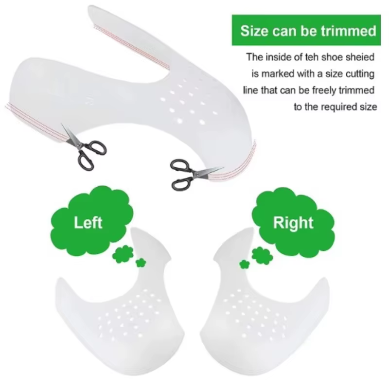 Protège-plis pour chaussures de sport – Protection de la pointe du pied – Anti-plis et anti-fissures – Support pour la