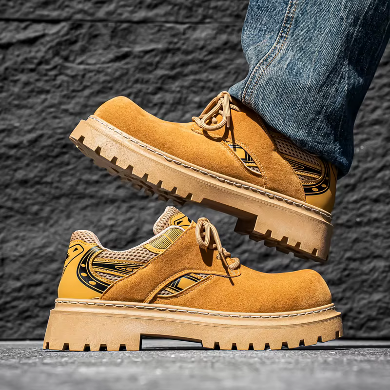 Automne hommes plate-forme chaussures en daim cuir