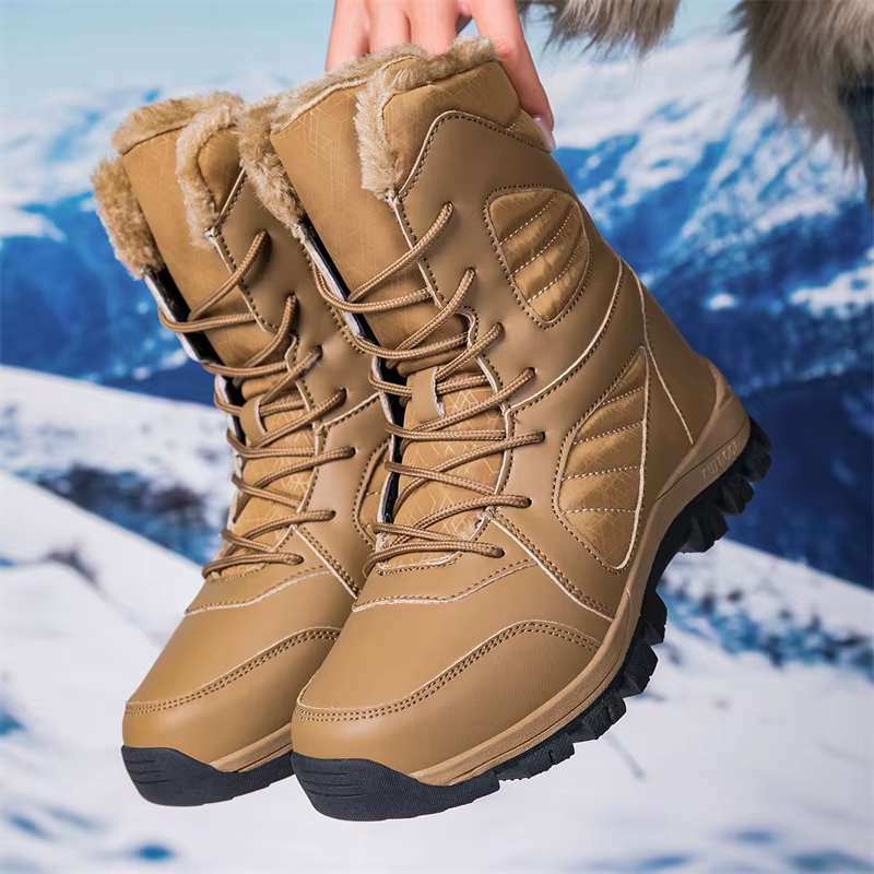 Bottes de neige pour hommes chaussures d'hiver décontractées plate-forme antidérapante bottines en fourrure chaude en