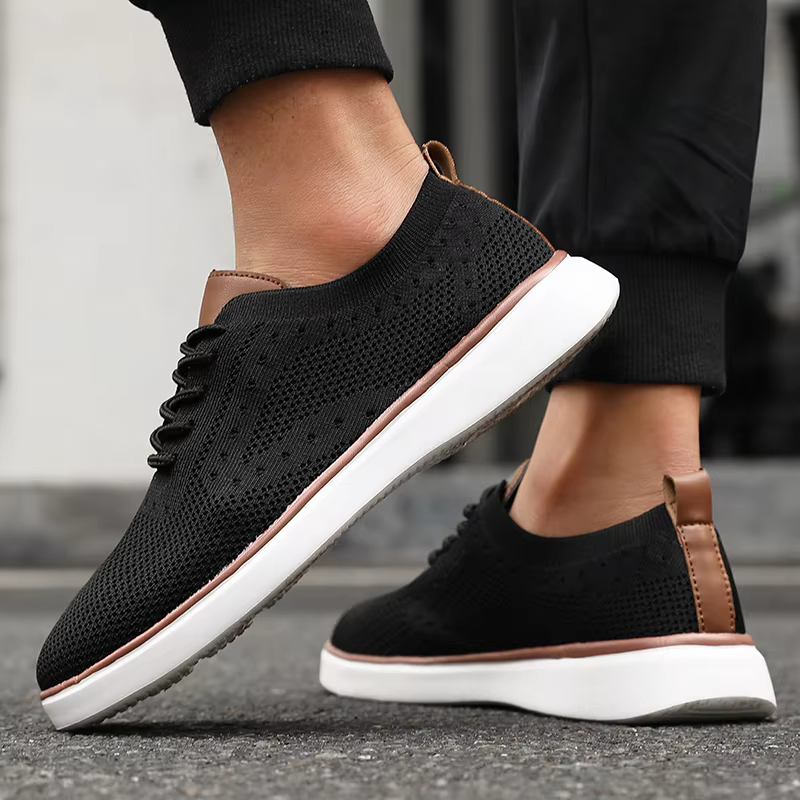 Nouveaux hommes baskets en tricot léger respirant maille chaussures décontractées antidérapant semelle souple mode