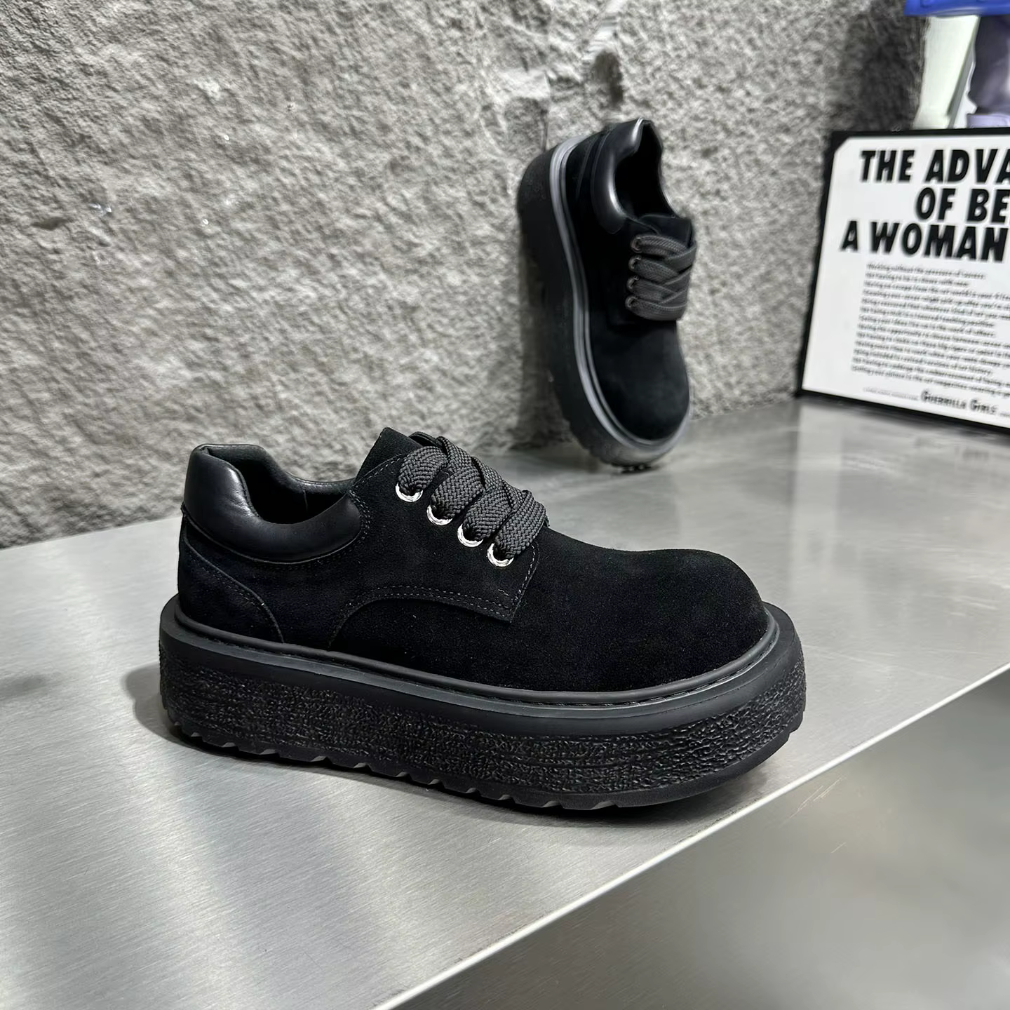Chaussures Derby Rétro Style Britannique 2026 pour Hommes - Plateforme Rehaussante Antidérapante et Résistante à l'Usure