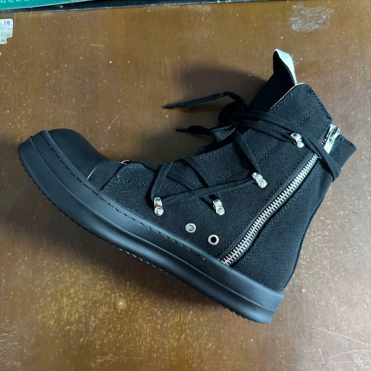 Ro classique concepteur Ro noir toile botte haut chaussure hommes chaussures décontractées de luxe ZIP femmes Sneaker semelle épaisse bottines