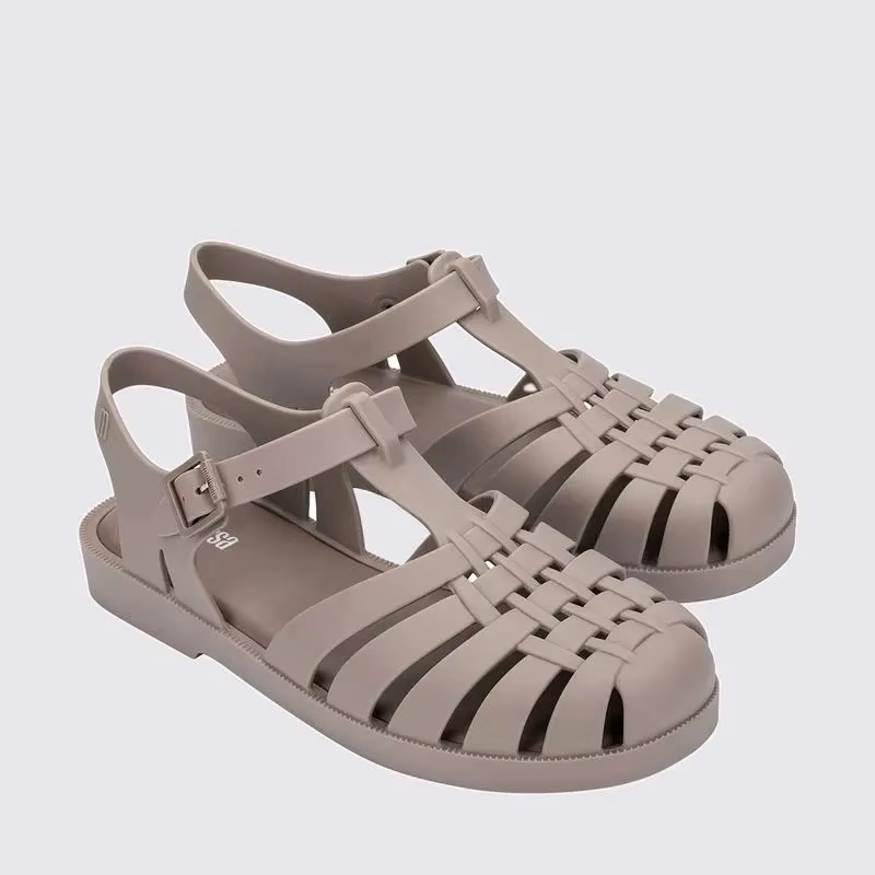 Mini Melissas fille mode classique décontracté chaussures de plage antidérapantes femmes plat romain gelée
