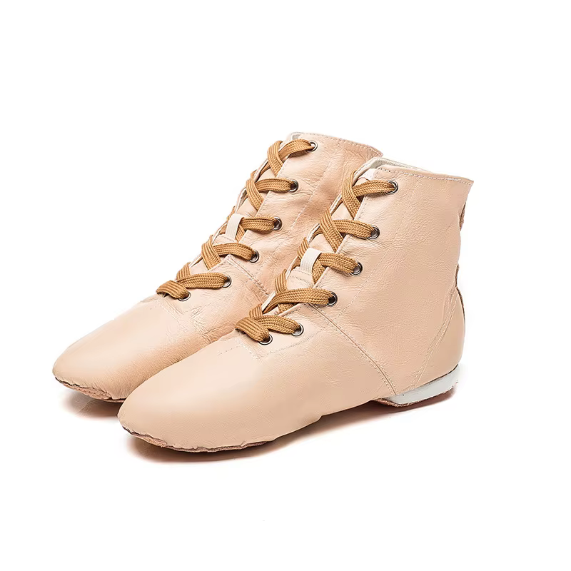 Chaussures de danse en cuir haut Jazz