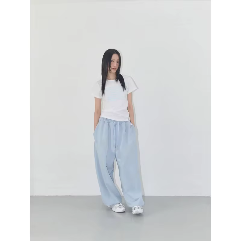 Pantalon de survêtement de Style américain pour femmes, nouveau Style, ample, droit, polyvalent, décontracté, jambes larges, Long, printemps automne 2025