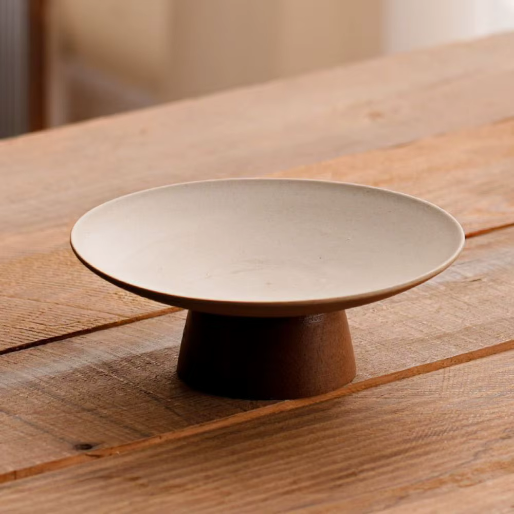 Plateau de rangement en céramique, organisateur de cuisine, plateau à Dessert en bois Durable, assiette de fruits Simple réutilisable commerciale