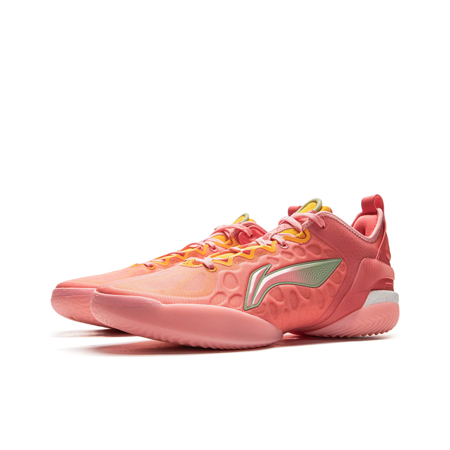 POIZON Li Ning Yushuai 19V2 Chaussures de basket-ball pour hommes à tige basse rose orange ABAV049-1