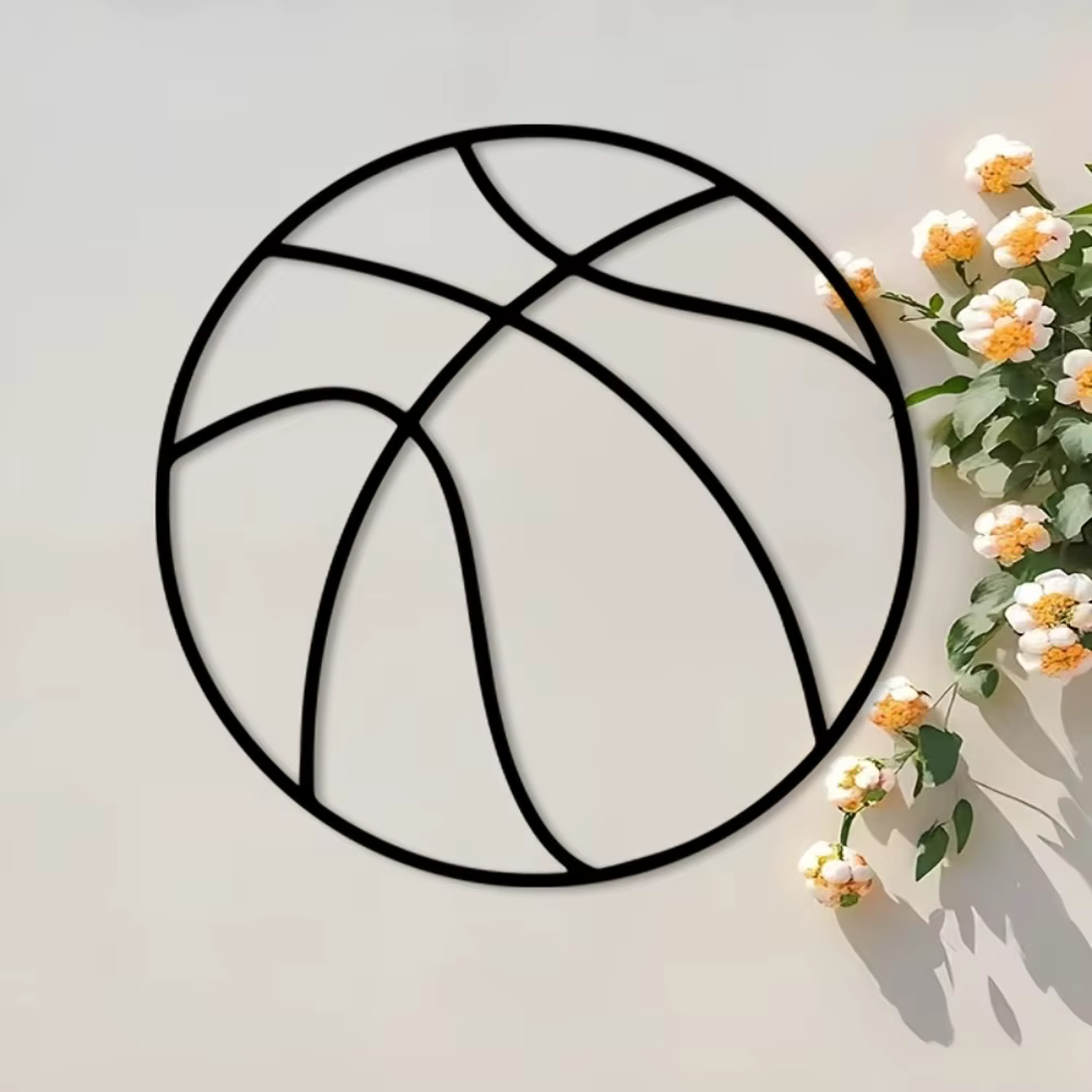 Décoration murale vintage en métal de style basket-ball, résistante aux intempéries, idéale pour la maison, cadeau parfait pour les fans de sport