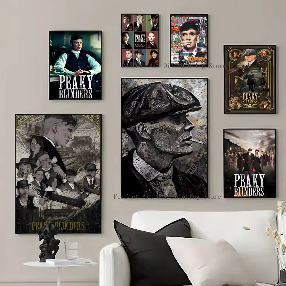 Affiche en papier imprimé Tommy Shelby Peaky Blinders, 1 pièce, maison, salon, chambre à coucher, entrée, Bar, Restaurant, café, peinture artistique, décoration