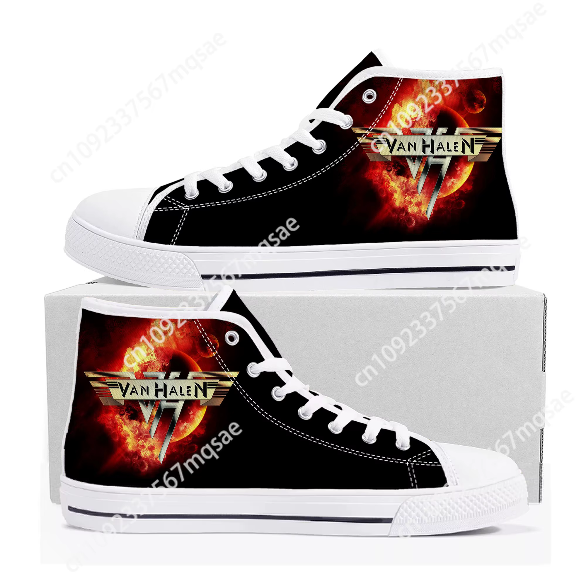 Van Evh 5150 rayures Halen baskets hautes hommes femmes adolescent haute qualité toile Sneaker 1984 décontracté Couple chaussures chaussure personnalisée