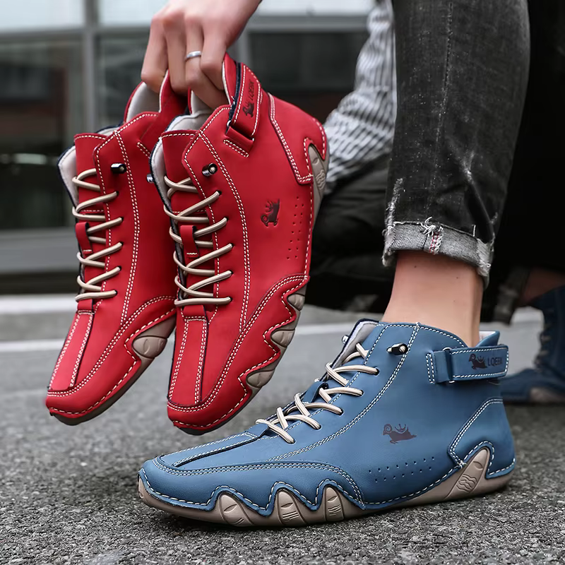 Baskets en cuir pour hommes, chaussures décontractées, mocassins de marche en plein air, confortables, bottes de luxe, nouvelle collection 2024