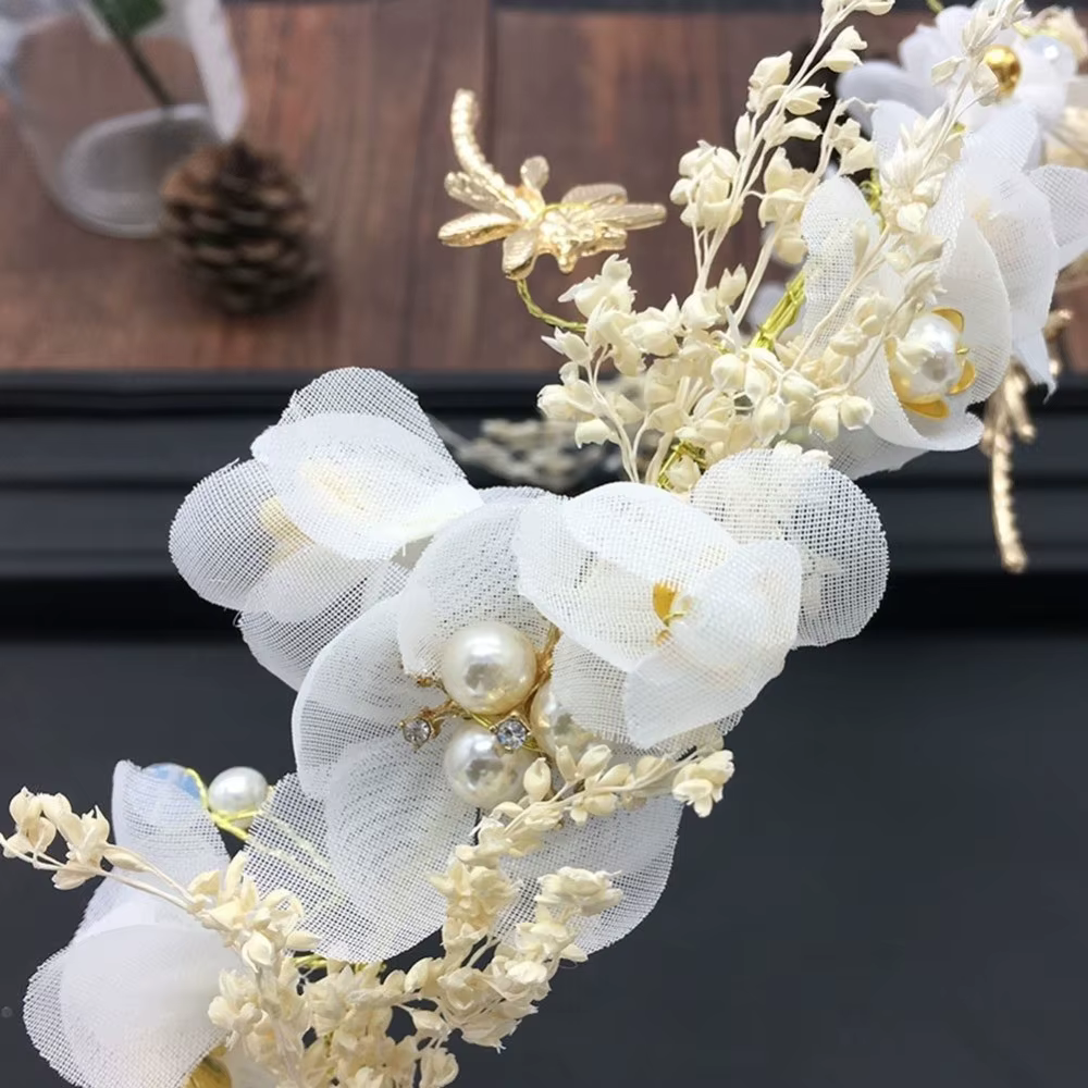Accessoires pour cheveux, coiffure de mariée blanche, perle de forêt, bandeau de photographie, fleur, Style coréen, accessoires pour cheveux de mariage pour femmes